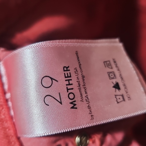 MOTHER Vibrant Hot Rod Red Insider Crop Step Fray Size 29 - Picture 6 of 8